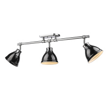 Golden 3602-3SF CH-BK - Yep by Golden Lighting Duncan 3-light Semi-Flush Mount in Chrome and Black shade
